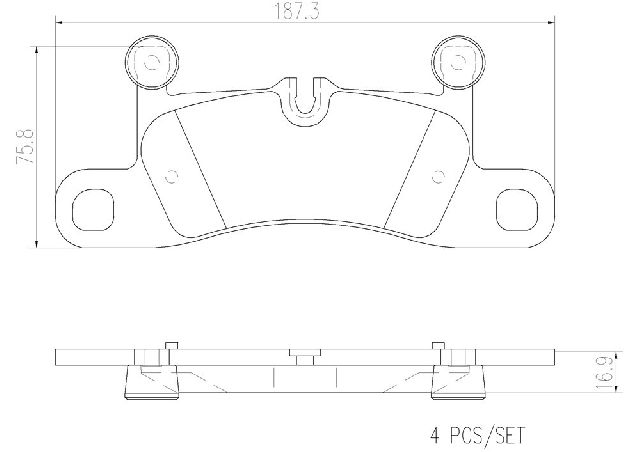 2011-2018 Porsche Cayenne Disc Brake Pad Set - Rear (Brembo)