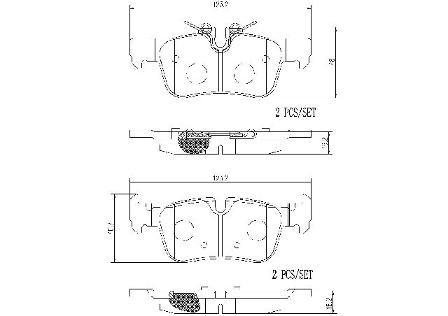 2020-2022 Mini Cooper Disc Brake Pad Set - Rear (Brembo)