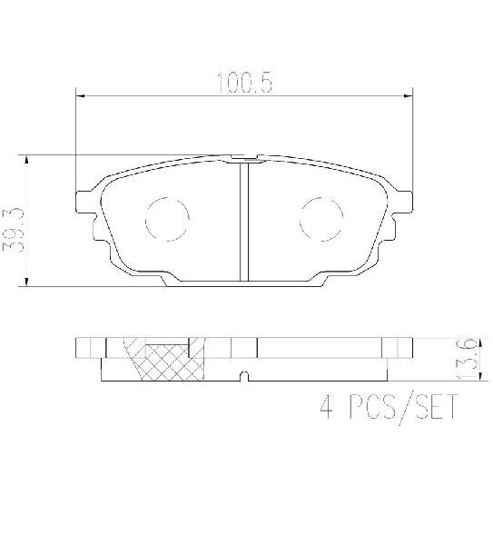 2001-2003 Mazda Protege Disc Brake Pad Set - Rear (Brembo)