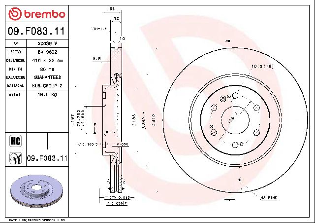 2021-2024 GMC Yukon XL Disc Brake Rotor - Front (Brembo)