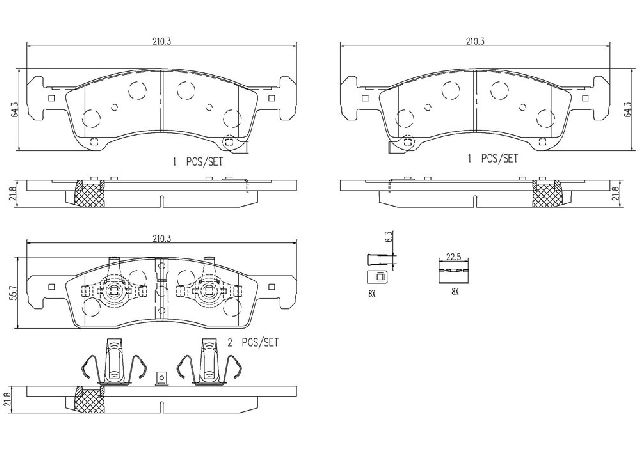 2003-2006 Lincoln Navigator Disc Brake Pad Set - Front (Brembo)