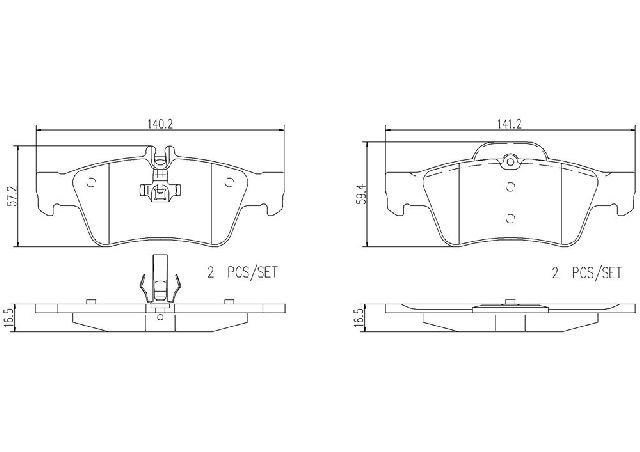 2007-2013 Mercedes-Benz S600 Disc Brake Pad Set - Rear (Brembo)