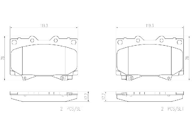 1998-2007 Toyota Land Cruiser Disc Brake Pad Set - Front (Brembo)
