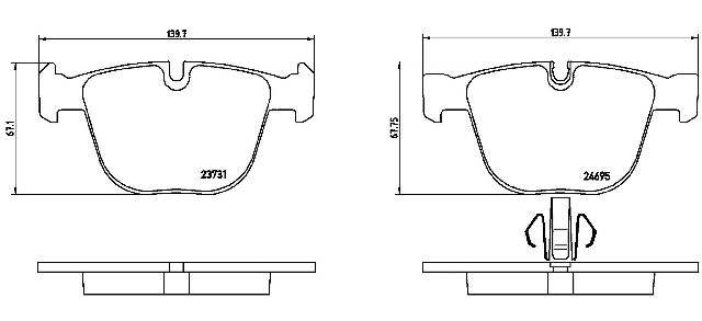 2011-2015 BMW Alpina B7 Disc Brake Pad Set - Rear (Brembo)