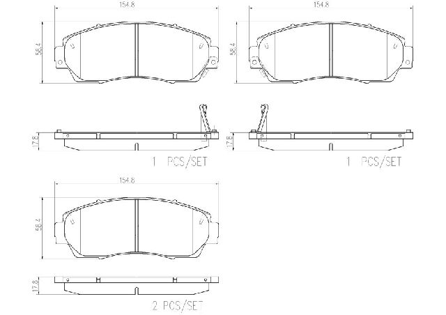 2005-2017 Honda Odyssey Disc Brake Pad Set - Front (Brembo)
