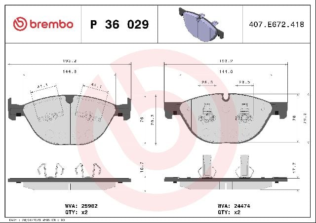 2014-2024 Jaguar F-Type Disc Brake Pad Set - Front (Brembo)
