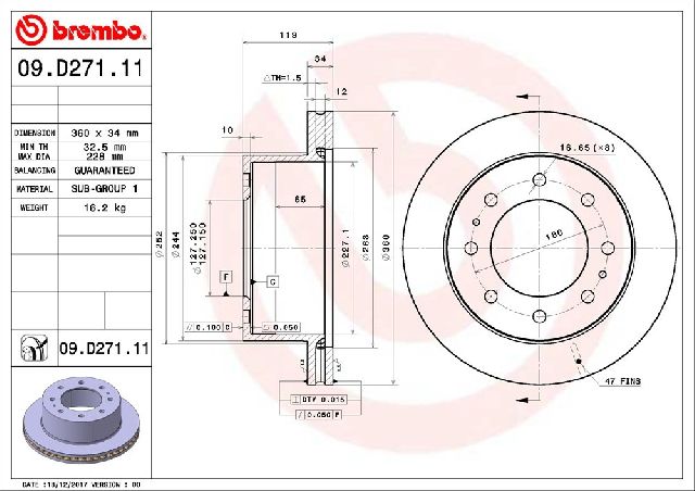 2012 Ram 1500 Disc Brake Rotor - Front (Brembo)