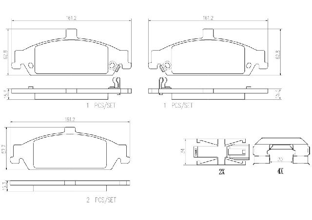 1999-2004 Oldsmobile Alero Disc Brake Pad Set - Front (Brembo)