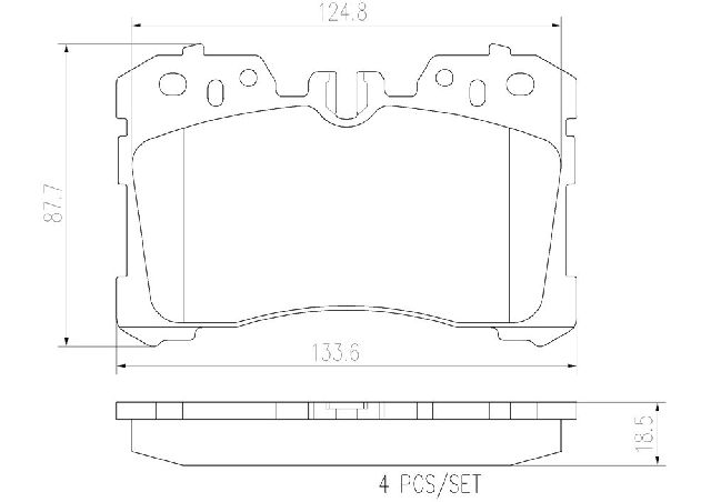 2008-2016 Lexus LS600h Disc Brake Pad Set - Front (Brembo)