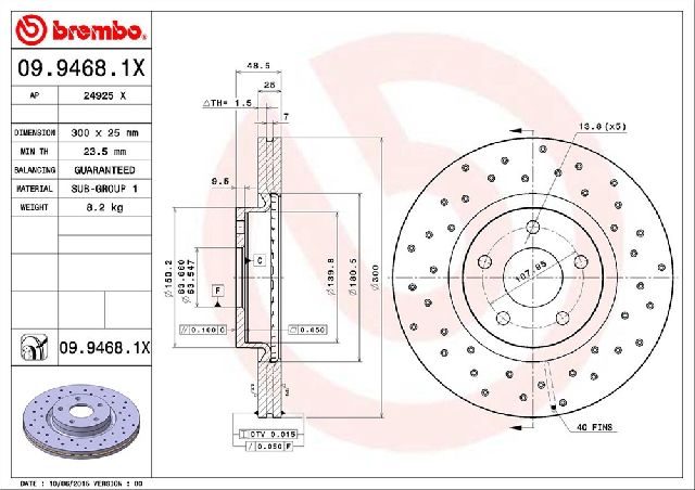 2004-2011 Volvo S40 Disc Brake Rotor - Front (Brembo)
