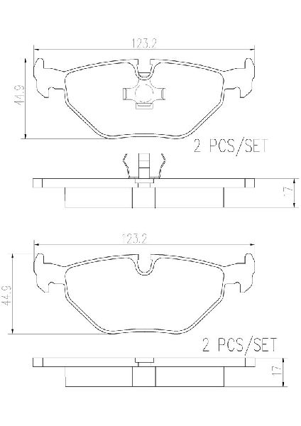 1996-2002 BMW Z3 Disc Brake Pad Set - Rear (Brembo)