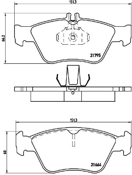 1996-2000 Mercedes-Benz C280 Disc Brake Pad Set - Front (Brembo)