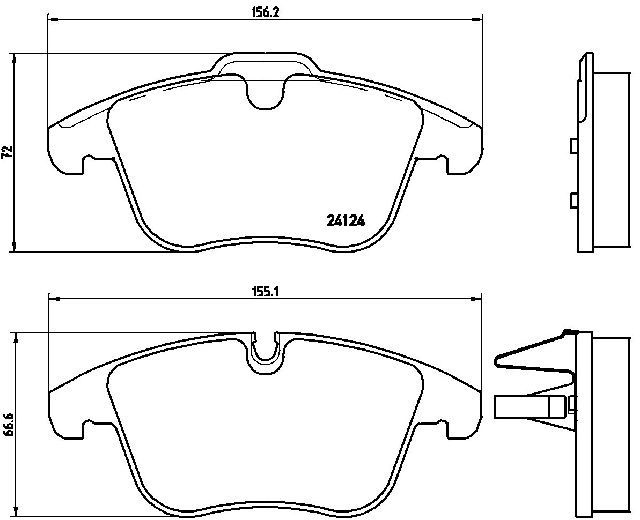 2006-2008 Jaguar S-Type Disc Brake Pad Set - Front (Brembo)