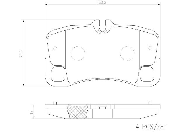 2007-2013 Porsche 911 Disc Brake Pad Set - Rear (Brembo)