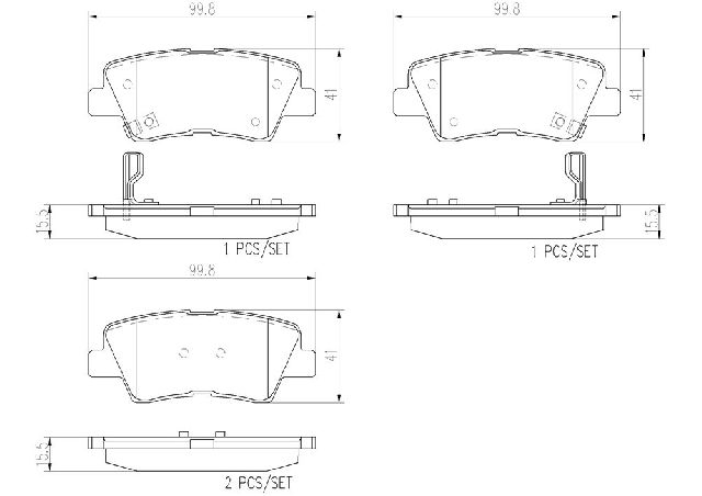2010-2013 Kia Soul Disc Brake Pad Set - Rear (Brembo)