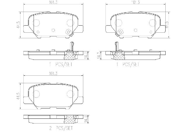 2016-2018 Mazda 3 Disc Brake Pad Set - Rear (Brembo)