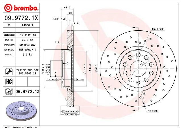 2006-2024 Audi A3 Disc Brake Rotor - Front (Brembo)