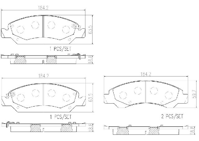 2008-2013 Chevrolet Avalanche Disc Brake Pad Set - Front (Brembo)