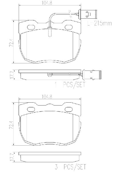 1990-1995 Land Rover Range Rover Disc Brake Pad Set - Front (Brembo)