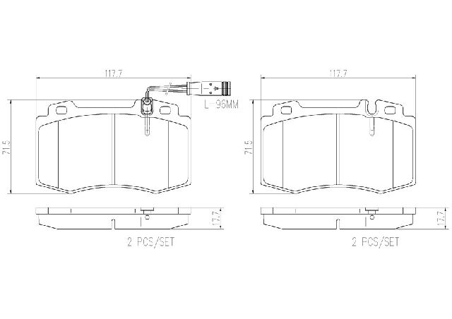 2003-2006 Mercedes-Benz S600 Disc Brake Pad Set - Front (Brembo)