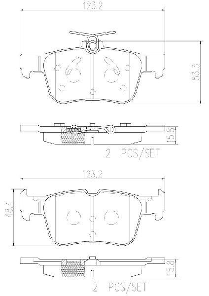 2017-2020 Lincoln Continental Disc Brake Pad Set - Rear (Brembo)