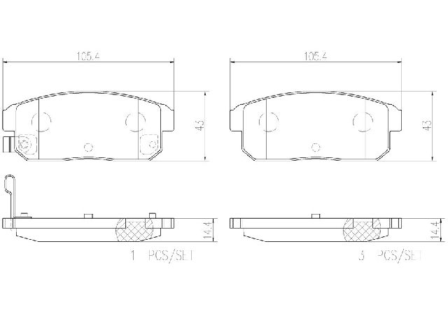 2004-2011 Mazda RX-8 Disc Brake Pad Set - Rear (Brembo)