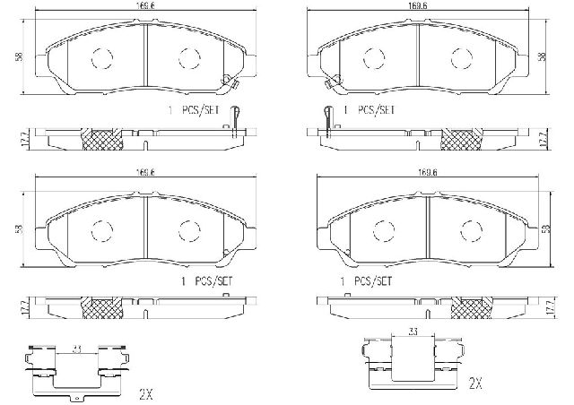 2007-2013 Acura MDX Disc Brake Pad Set - Front (Brembo)