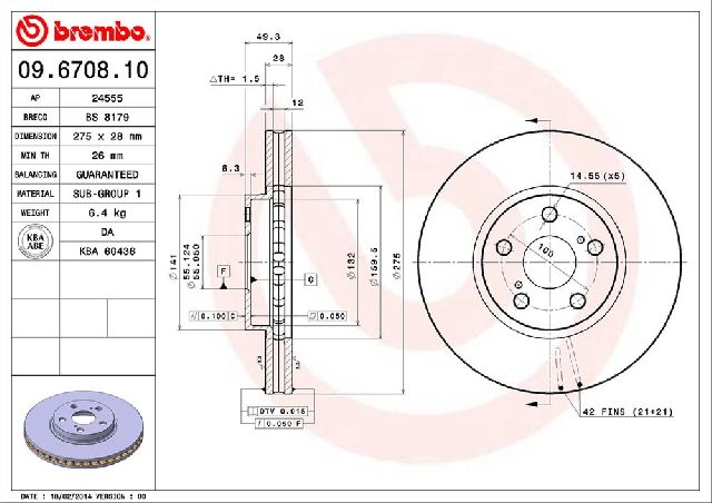 1994-1999 Toyota Celica Disc Brake Rotor - Front (Brembo)