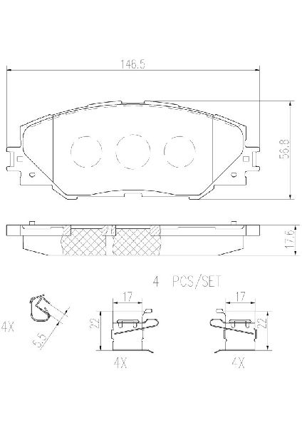 2016-2020 Toyota Mirai Disc Brake Pad Set - Front (Brembo)