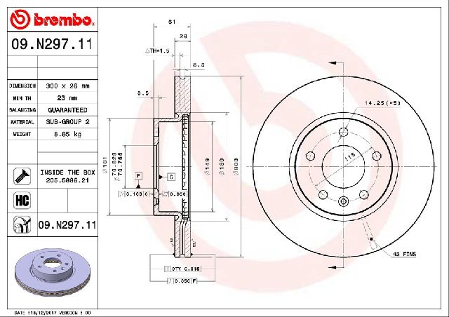 2013-2018 Cadillac ATS Disc Brake Rotor - Front (Brembo)