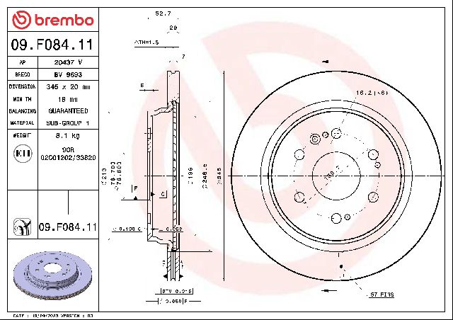 2021-2025 GMC Yukon XL Disc Brake Rotor - Rear (Brembo)