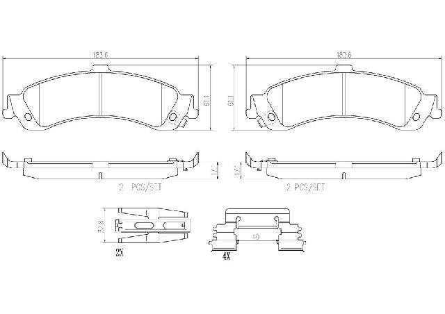 2003 Chevrolet Silverado 1500 Disc Brake Pad Set - Rear (Brembo)