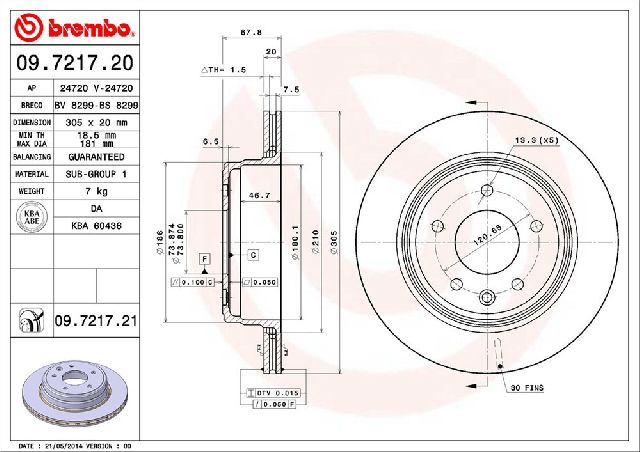 1997-2006 Jaguar XK8 Disc Brake Rotor - Rear (Brembo)