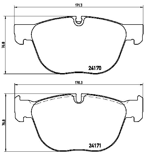 2008-2019 BMW X6 Disc Brake Pad Set - Front (Brembo)