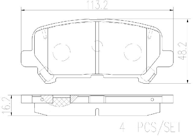 2012-2015 Honda Pilot Disc Brake Pad Set - Rear (Brembo)