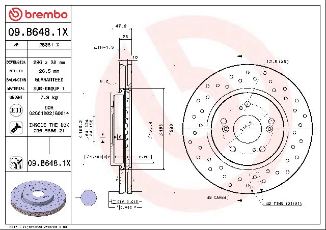 2007-2016 Honda CR-V Disc Brake Rotor - Front (Brembo)