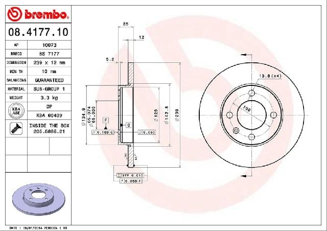 1984-1999 Volkswagen Jetta Disc Brake Rotor - Front (Brembo)