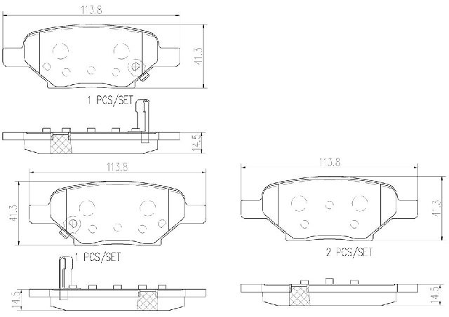 2008-2010 Pontiac G6 Disc Brake Pad Set - Rear (Brembo)