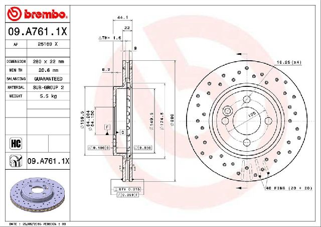 2007-2015 Mini Cooper Disc Brake Rotor - Front (Brembo)