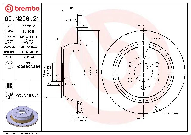 2015-2020 GMC Canyon Disc Brake Rotor - Rear (Brembo)