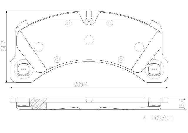 2011-2018 Porsche Cayenne Disc Brake Pad Set - Front (Brembo)