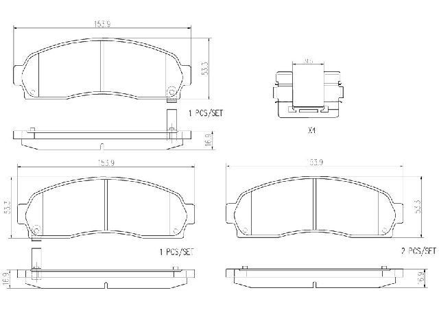 2005-2006 Chevrolet Equinox Disc Brake Pad Set - Front (Brembo)