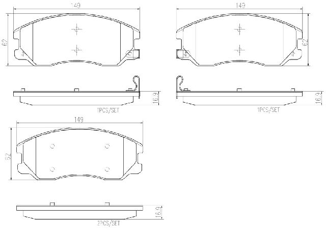 2007-2009 Chevrolet Equinox Disc Brake Pad Set - Front (Brembo)