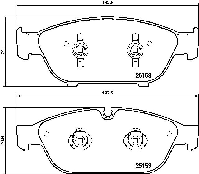 2012-2018 Audi A6 Disc Brake Pad Set - Front (Brembo)