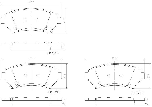 1997-2005 Buick Century Disc Brake Pad Set - Front (Brembo)