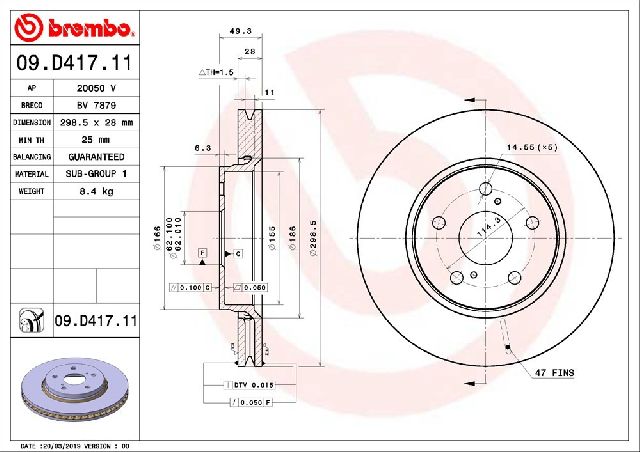 2018-2022 Toyota C-HR Disc Brake Rotor - Front (Brembo)