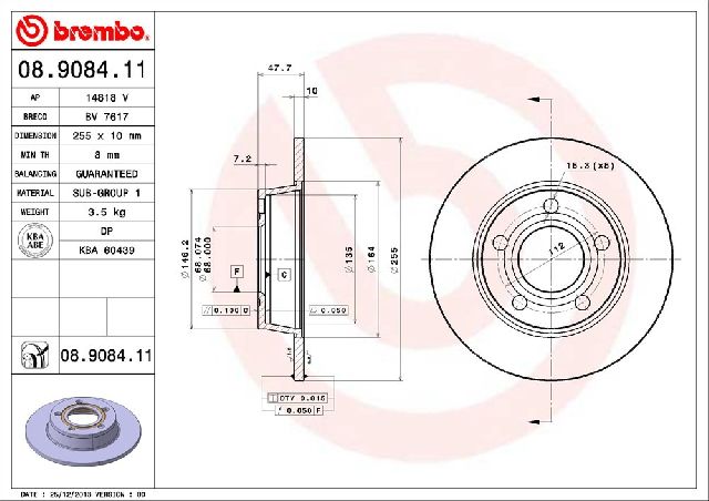 2002-2003 Audi S6 Disc Brake Rotor - Rear (Brembo)