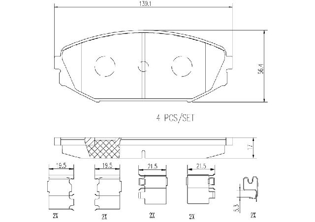 1999-2004 Honda Odyssey Disc Brake Pad Set - Front (Brembo)