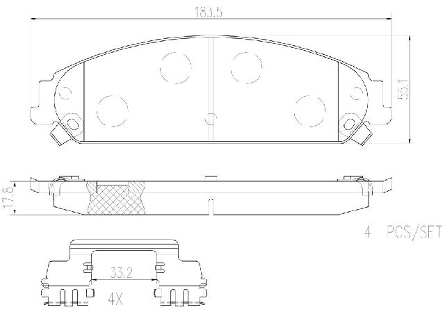 2005-2010 Chrysler 300 Disc Brake Pad Set - Front (Brembo)