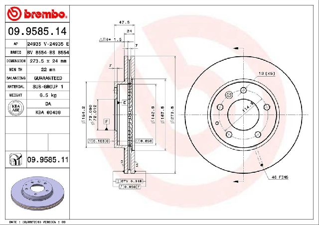 2001-2003 Mazda Protege Disc Brake Rotor - Front (Brembo)